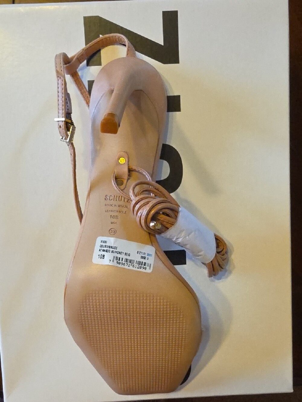 SCHUTZ Nude Strappy Stiletto Sandal - Picture 4 of 5